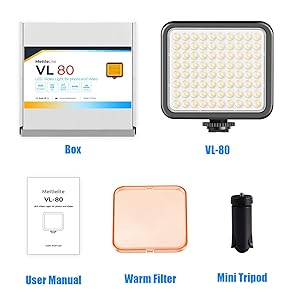 Mettlelite VL80 video light whats in box