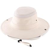 Home Prefer UPF 50+ Wide Brim Sun Hat Mesh Crown Foldable Cotton Bucket Cowboy Hat for Men Safari...