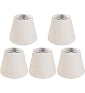 GO&SO Natural Linen Mini Lamp Shades for Chandelier,Clip on Lamp Shade Set of 5 Beige Lamp Shade ...