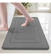 Cupic Cupid Super Soft Memory Foam Bath Mat, Deep Grey Bathroom Rugs, Non Slip Bath Mats for Bath...