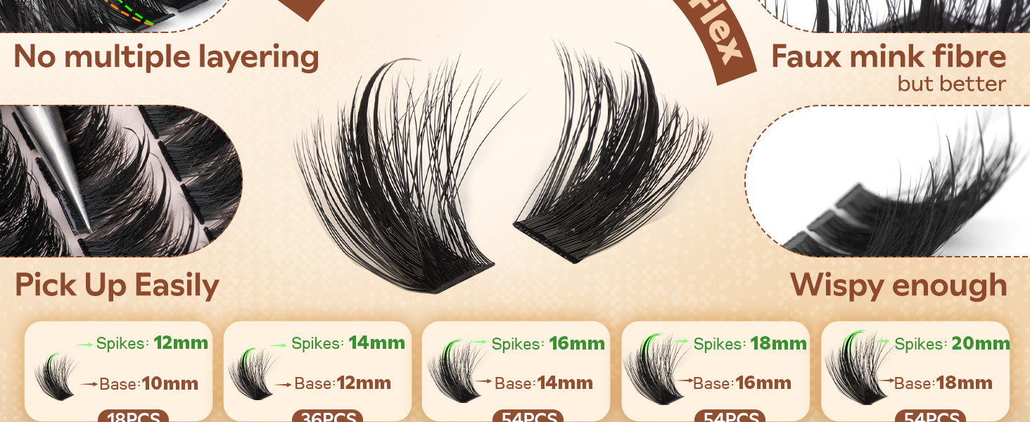 Manga Lash Clusters With Spikes Wispy Fluffy Anime Eyelash Clusters Eyelash Extensions