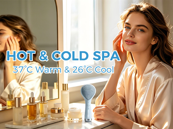 Hot & Cold Spa Silicone Facial Cleanser 37°C Warm 26°C Cool Skincare Tool
