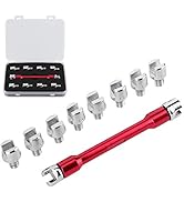 Motorcycle Spoke Wrench Set, CNC 5.0-6.8mm, 93mm/3.7in for Most Bikes(Red)