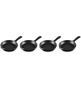 Le Creuset Enameled Cast Iron Gourmand Collection Set of 4 Mini Skillet, .3 qt., Matte Black