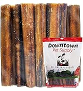 Downtown Pet Supply USA-Made 12", 1 Lb. Jumbo Bully Sticks for Large Dogs - Rawhide Free Dog Chew...