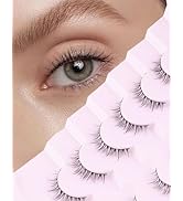 Onlyall Natural Lashes Short Eyelashes Wispy Lashes Natural Look Soft False Eyelashes False Eye L...