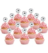JOERSH 24pcs Disco Ball Cupcake Toppers - 1970s Disco Ball Picks Disco Theme Cake Decorations for...