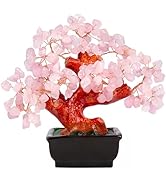 NUKAYAI Rose Quartz Crystal Tree Cute Pink Room Home Desk Office Decor Feng Shui Knick Knacks Acc...