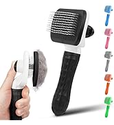 PWOD Dog & Cat Brush, Black Self Cleaning Slicker Brush for Pets, Upgraded Dog Brush for Shedding...