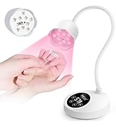 MEKK Gooseneck UV Nail Lamp Cordless Mini UV Light for Gel Nails with Auto Sensor,Professional Fl...