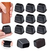 16 PCS Rectangle Silicone Chair Leg Floor Protectors with Felt, Rectangle Chair Leg Caps, Chair L...