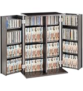 VEVOR Media Storage Cabinet, DVD Cabinet with Doors and Shelves, CD Storage, Adjustable DVD Shelf...