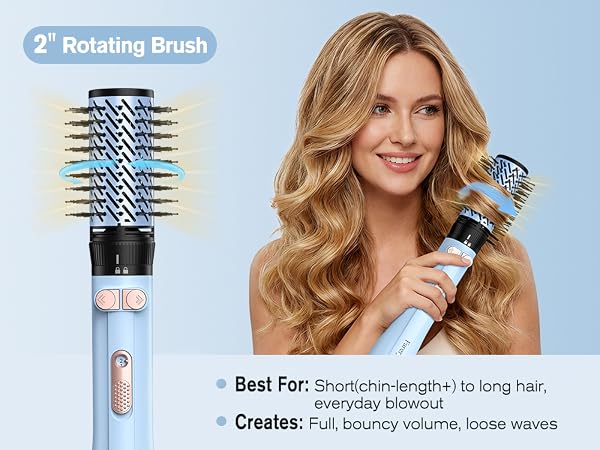 rotating barrel hair dryer brush