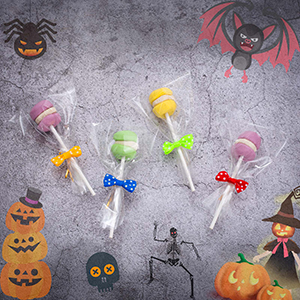 Cake Pop Sticks and Wrappers Kit, Lollipop Sticks Cake Pop Bags with Metallic Twist Ties Bow