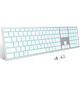 OMOTON Wireless Keyboard for Mac with Forged Metal Frame - 2.4G & Dual Bluetooth (BT1/BT2), Type-...