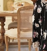 Ekouaer Robes for Women Knee Length Bathrobe Lightweight Kimono Robe 3/4 Sleeve Loungewear Soft S...