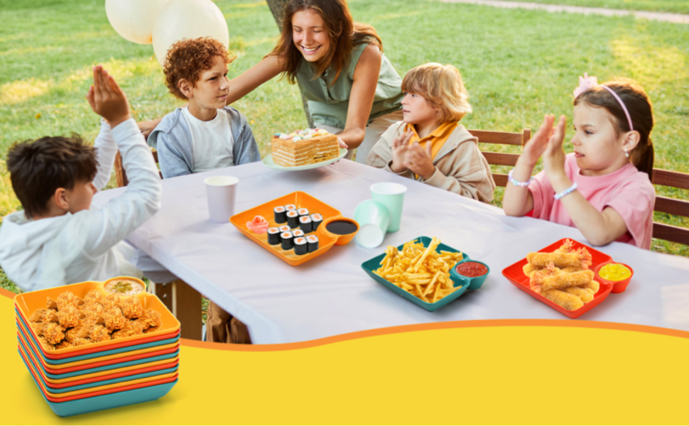 12 Pack Chip and Dip Serving Platter Set