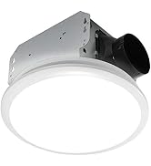 Homewerks 7141-80 Bathroom Fan Integrated LED Light Ceiling Mount Exhaust Ventilation 1.1 Sones 8...