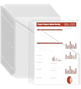 Fyess 15Pack 3 Hole Punch Clear Plastic Document Folders,Organized Up Poly Translucent Slash Slas...