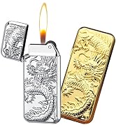 Torch Lighter, 2Pcs Soft Flame Lighter Butane Refillable Gas Lighter, Cool Embossed Dragon Design...
