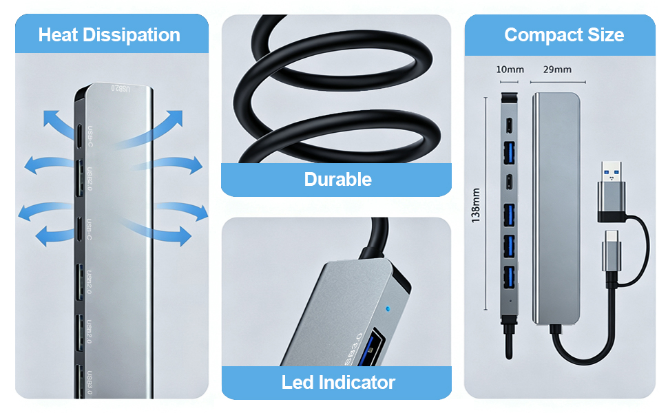 USB C Hub USB Hub 3.0 for Laptop