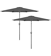 HealSmart 2pcs 9ft Patio Umbrella with Push Button Tilt/Crank, Outdoor Table Market Yard Umbrella...