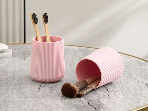 pink toothbrush holder