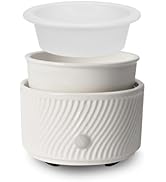 ASAWASA Ceramic Candle Warmer and Wax Melt Warmer with 1 PC Silicone Liner,4-in-1 Electric Warmer...