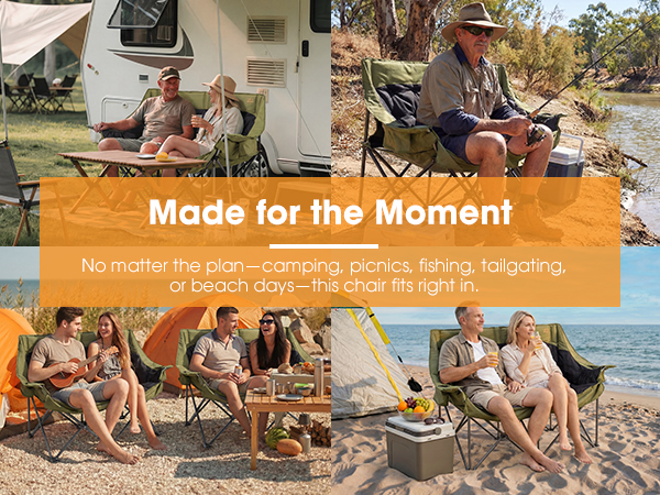 SAN HIMA Double Camping Chair for 2 Person Green - made for the moment