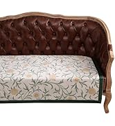 patdrea Designer Sofa Couch Cover, Green Velvet Floral Sectional Bed Bench Covers, Luxury Bed Sto...