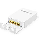 Outdoor Gigabit PoE Passthrough Switch, 1 PoE in 3 PoE Out Extender, IEEE802.3af/at PoE Powered, ...