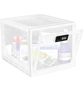 Medicine Lock Box for Safe Medication, Clear Lockable Storage Box for Phone Tablet Office School ...