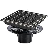 SaniteModar Shower Drain, 6 inch Shower Floor Drain with Flange, Removable Grid Panel SUS 304 Sta...