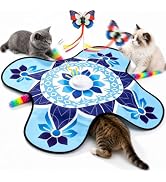 Wortade Interactive Cat Toys for Indoor Cats Rechargeable, Moving Concealed Wand Feather, Automat...