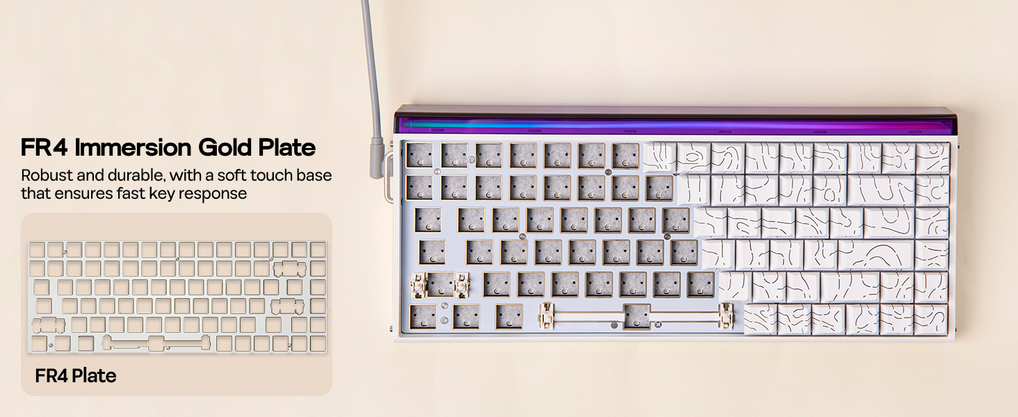 Hall Effect Keyboard with Neon RGB Light Box