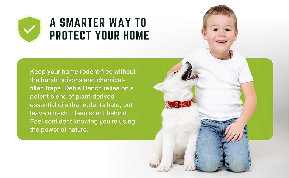 Pet safe and child safe rodent repellent pouches. Natural poison-free formula for family homes.