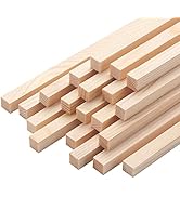 Square Wood Dowel Rods Wooden Craft Sticks, 20PCS 3/8