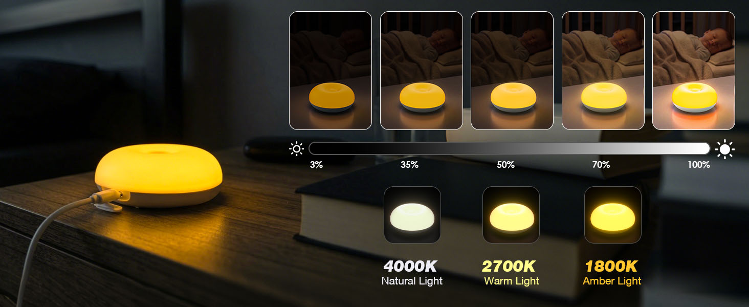 Night Lamp with 3 Colors Temp