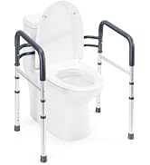 Toilet Safety Rails, Folding & Portable Bathroom Toilet Handles for Elderly, Seniors, Handicap & ...