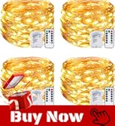 4 Pack Fairy Lights Battery Operated with Remote, Each 39Ft 120LED Battery Powered String Lights ...