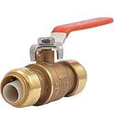 SharkBite 3/4 Inch Ball Valve, Push to Connect Brass Plumbing Fitting, Water Shut Off, PEX Pipe, ...