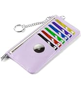 EcoVision RFID Blocking Slim Credit Card Holder Wallet with Zipper Money Pocket & Keychain, Slim ...