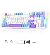 E-Yooso Gasket Mechanical Gaming Keyboard, 96% RGB Backlit Tri-Mode Bluetooth/Wireless/Wired Hot ...