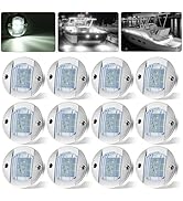 PSDRIQQ 12Pack DC12V 3" Round Marine Boat LED Navigation Lights Stern Anchor Transom Deck Courtes...
