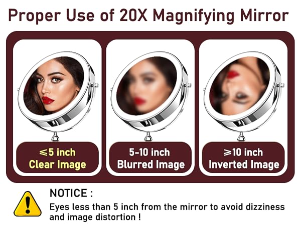 lighted makeup mirror with magnification