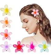 ANBALA Plumeria Hair Accessories - 7Pcs Non-Slip Tropical Flower Clips for Thick/Thin Hair, Cute ...