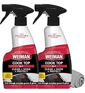 Weiman 2-Pack Cooktop Cleaning Spray & Microfiber Cloth – Cooktop & Oven Cleaner for Streak & Res...