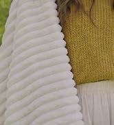 BEDELITE Fleece Throw Blanket for Couch - 300GSM Soft & Warm Fluffy Cream White Blanket, Decorati...