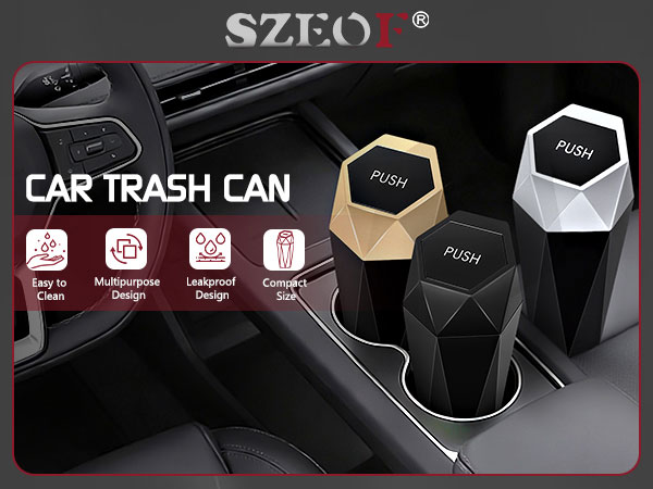 car trash can with lid