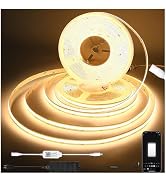 INDARUN Smart COB LED Strip Lights 49.2ft 5760 LEDs, 10mm Width, 24V LED Strip APP Control Work w...